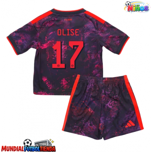 Camiseta Bayern Munich Michael Olise #17 Tercera Equipación Replica 2026-27 para niños mangas cortas (+ Pantalones cortos)